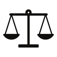 Scales of justice. Court. Hearings. Depositions. Legal. Law Enforcement.